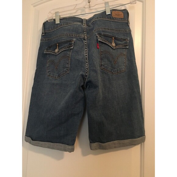 Levi's 515 Women's Size 6 Blue Denim Bermuda Cuffed Jean Shorts with Pockets - Picture 7 of 11